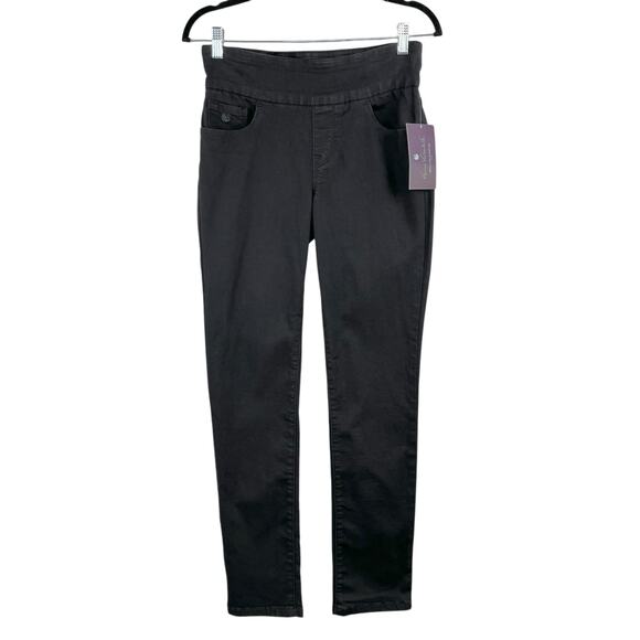 Gloria Vanderbilt Amanda Black Mid-Rise Slim Pull-On Jean Stretch Pants 4/SM NWT - Picture 2 of 14